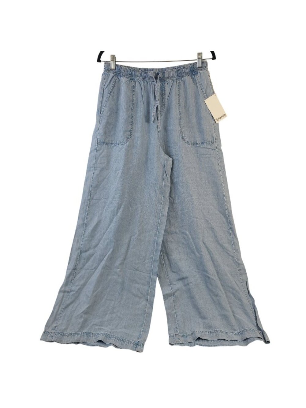 NEW Splendid Women's Light Wash Chambray Wide-Leg Crop Pants Size M MSRP $178